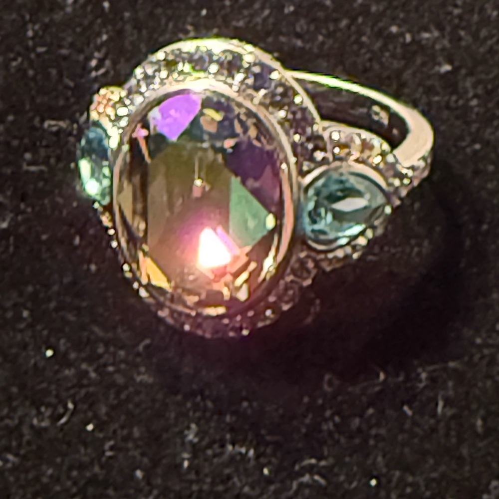 Elegant Sterling Silver Multicolor Gemstone Ring